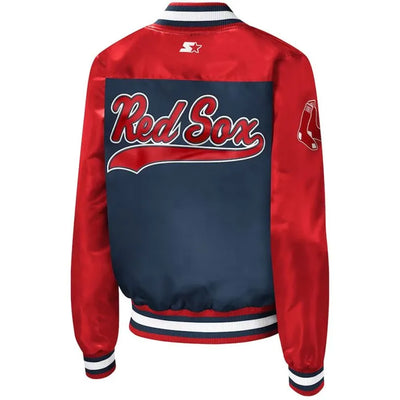 Boston Red Sox The Legend Full-Snap Red & Blue Satin Men's Bomber Jacket