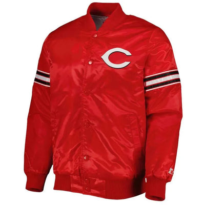 Cincinnati Reds Pick & Roll Red Satin Full-Snap Men's Jacket