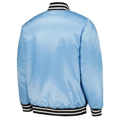 Chicago Cubs Cross Bronx Fashion Full-Snap Light Blue Satin Men's Jacket