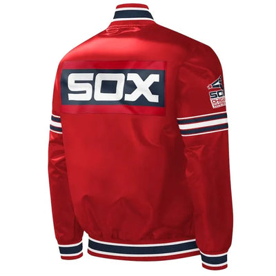 Chicago White Sox Slider Varsity Full-Snap Red Satin Men's Jacket
