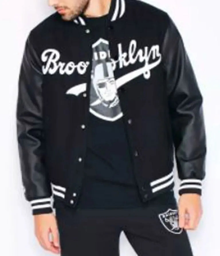 Brooklyn Dodgers Black Wool & Leather Sleeves Letterman Men's Jacket
