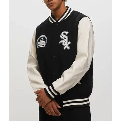 Chicago White Sox New Era Varsity Black Wool & White Leather Sleeves Men's Jacket