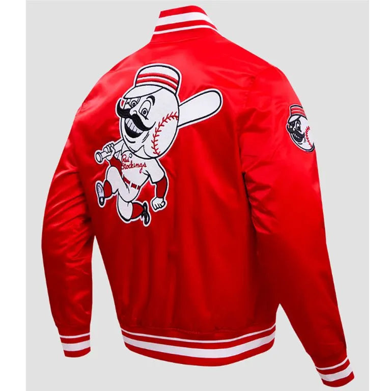 Cincinnati Reds Retro Classic Rib Red Satin Men's Jacket