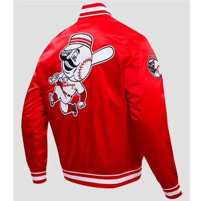 Cincinnati Reds Retro Classic Rib Red Satin Men's Jacket