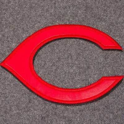 Cincinnati Reds Varsity Gray and Red Wool Full-Snap Men's Jacket