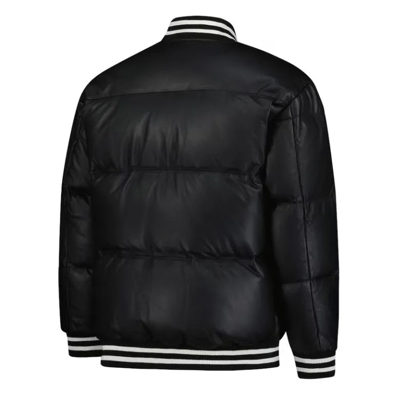 Chicago White Sox Puffer Full-Snap Black Satin Men's Jacket