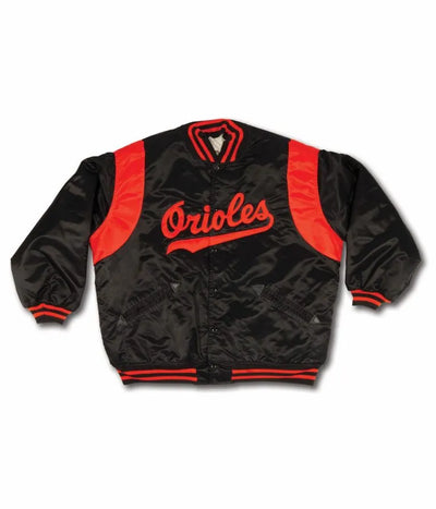 1970 Baltimore Orioles Full-Snap Black Satin Bomber Men's Varsity Jacket