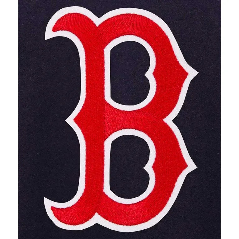 Boston Red Sox Embroidered Logo Varsity Navy Blue Wool Men's Jacket