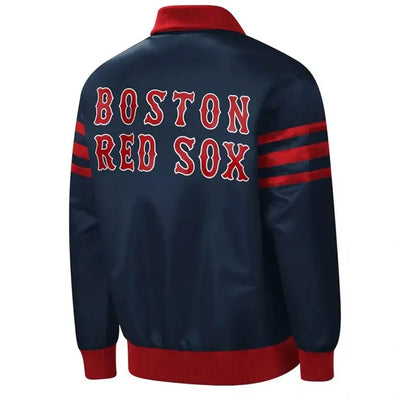 Boston Red Sox The Captain II Bomber Navy Blue Satin Full-Zip Men's Jacket