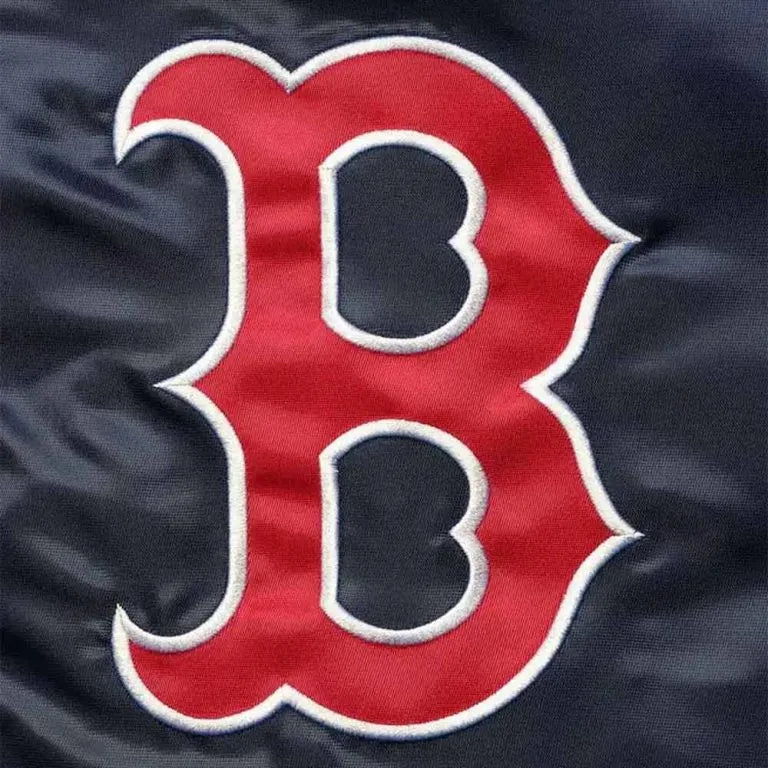 Boston Red Sox The Captain II Bomber Navy Blue Satin Full-Zip Men's Jacket