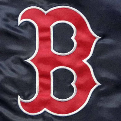 Boston Red Sox The Captain II Bomber Navy Blue Satin Full-Zip Men's Jacket