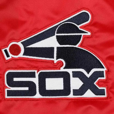 Chicago White Sox Slider Varsity Full-Snap Red Satin Men's Jacket