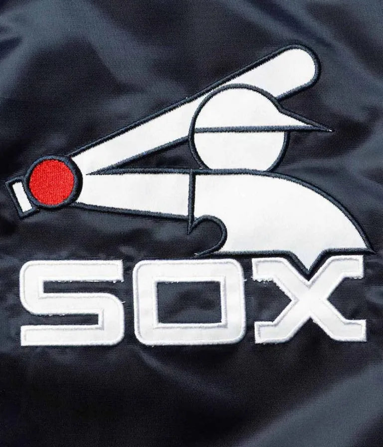 Chicago White Sox Tri-Color Satin Full-Snap Bomber Men's Jacket