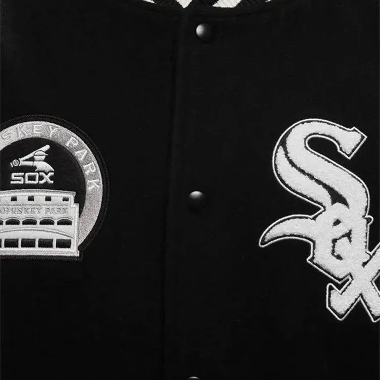 Chicago White Sox New Era Varsity Black Wool & White Leather Sleeves Men's Jacket