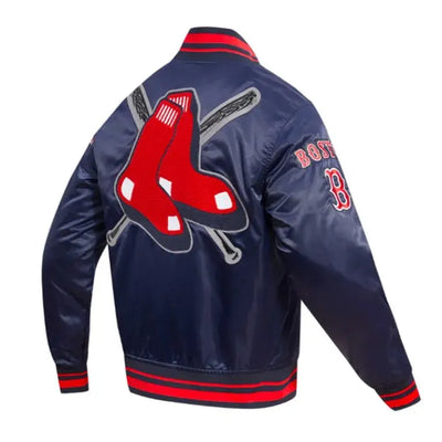 Boston Red Sox Mashup Classic Rib Full-Snap Navy Blue Satin Men's Jacket