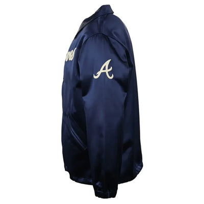 Atlanta Braves 1968 Navy Full-Snap Satin Men's Windbreaker Bomber Jacket