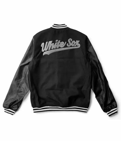 Chicago White Sox Letterman Varsity Black Wool/Leather Men's Jacket