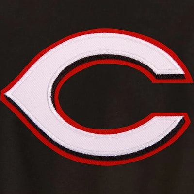 Cincinnati Reds Black Wool & Leather Sleeves Varsity Men's Jacket