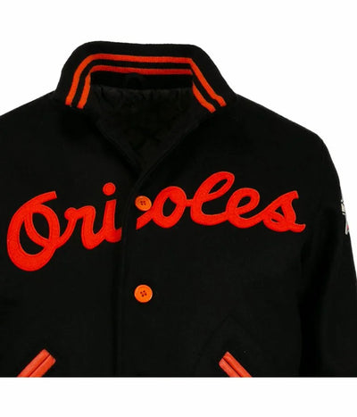 Baltimore Orioles 1966 Black Wool Varsity Bomber Men's Jacket