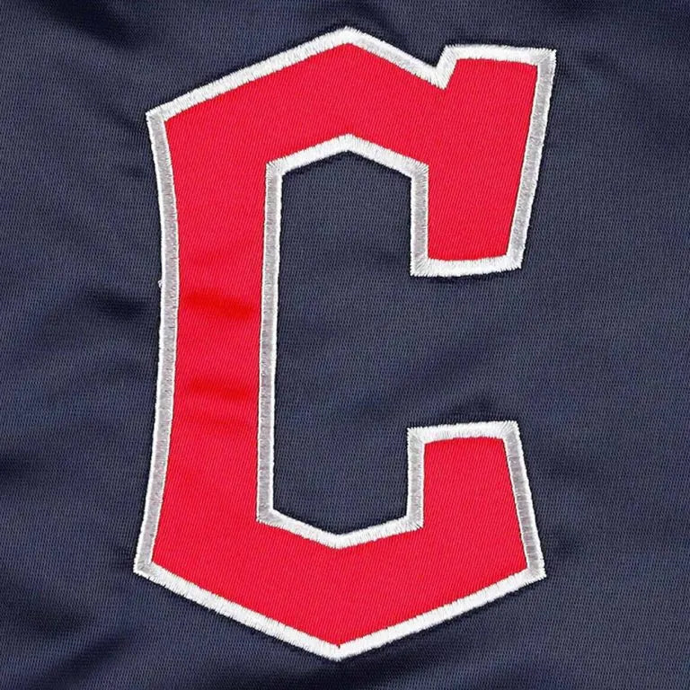 Cleveland Guardians Pick & Roll Full-Snap Navy Blue Satin Men's Jacket