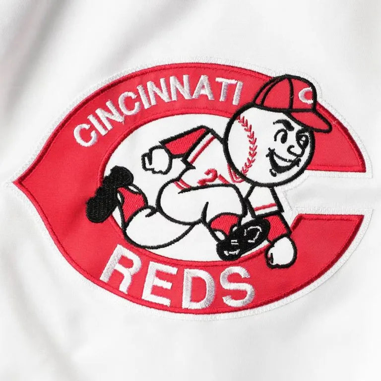 Cincinnati Reds The Legend Varsity Full-Snap White Satin Men's Jacket