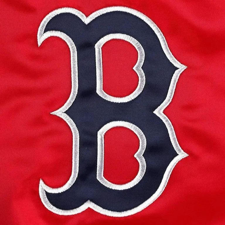 Boston Red Sox Pick & Roll Full-Snap Red Satin Men's Bomber Jacket