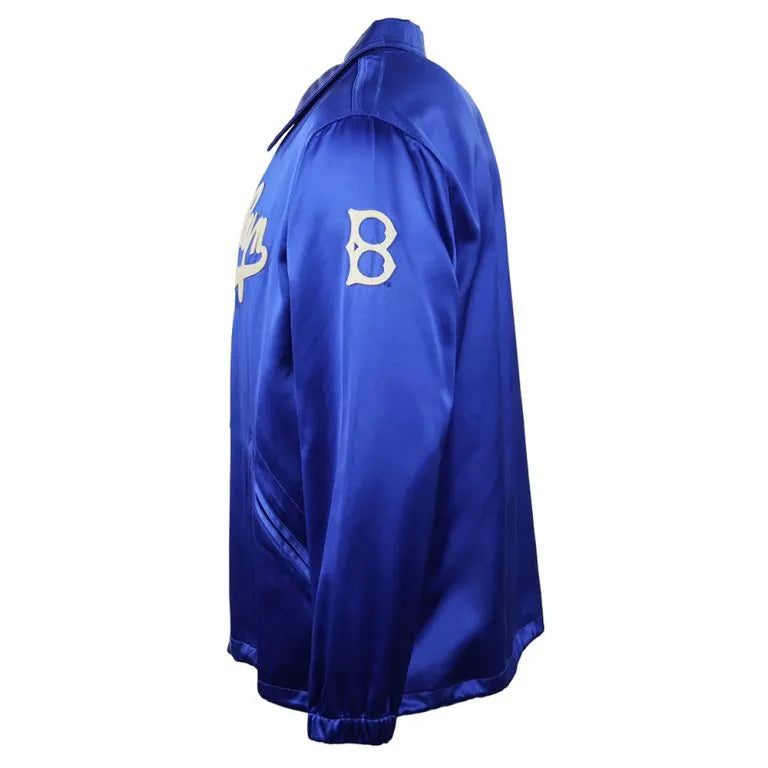 Brooklyn Dodgers 1945 Full-Snap Blue Satin Men's Bomber Windbreaker Jacket