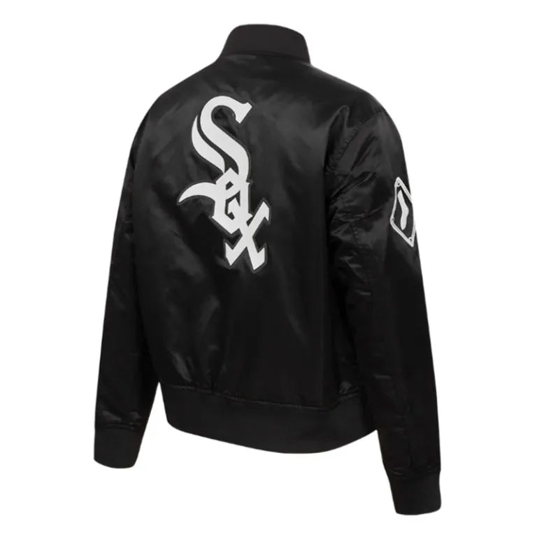 Chicago White Sox Classic Full-Snap Black Satin Men's Jacket