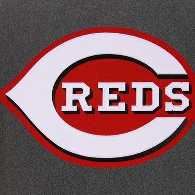 Cincinnati Reds Varsity charcoal Wool & Black Leather Sleeves Men's Jacket