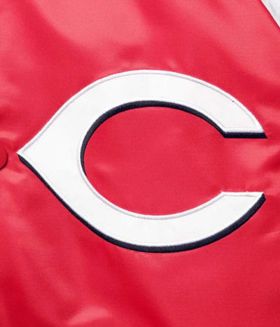 Cincinnati Reds Reliever Full-Snap Red and Black Satin Men's Jacket
