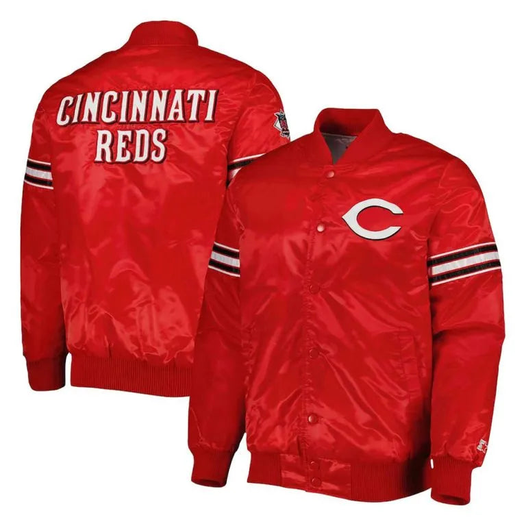 Cincinnati Reds Pick & Roll Red Satin Full-Snap Men's Jacket