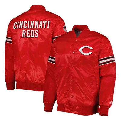 Cincinnati Reds Pick & Roll Red Satin Full-Snap Men's Jacket