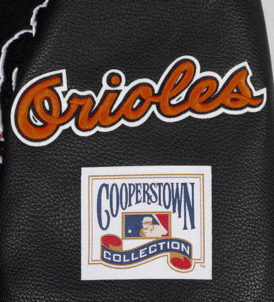 Baltimore Orioles Retro Classic Rib Black Wool & Leather Sleeves Varsity Men's Jacket