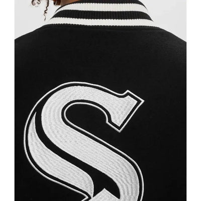 Chicago White Sox New Era Varsity Black Wool & White Leather Sleeves Men's Jacket