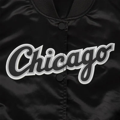 Chicago White Sox Classic Full-Snap Black Satin Men's Jacket