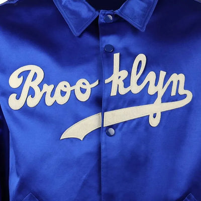 Brooklyn Dodgers 1945 Full-Snap Blue Satin Men's Bomber Windbreaker Jacket