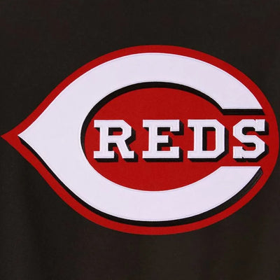 Cincinnati Reds Black Wool & Leather Sleeves Varsity Men's Jacket