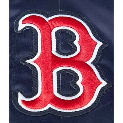 Boston Red Sox Navy Blue Satin Full-Snap Bomber Men's Jacket