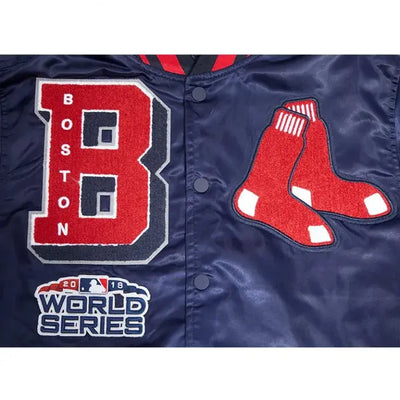 Boston Red Sox Mashup Classic Rib Full-Snap Navy Blue Satin Men's Jacket
