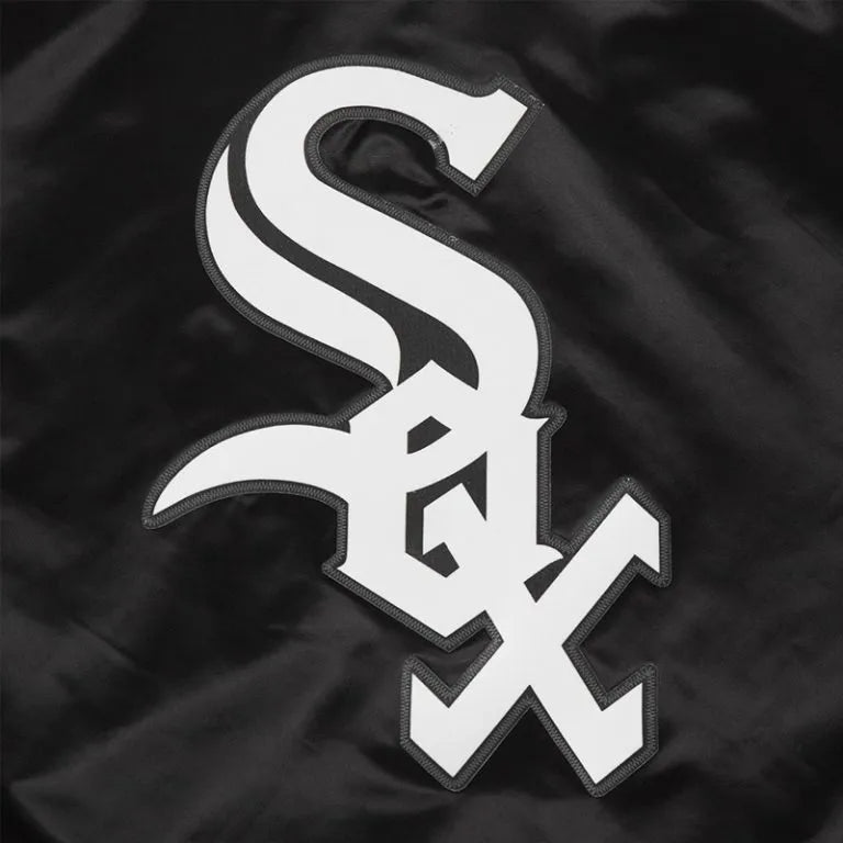 Chicago White Sox Classic Full-Snap Black Satin Men's Jacket
