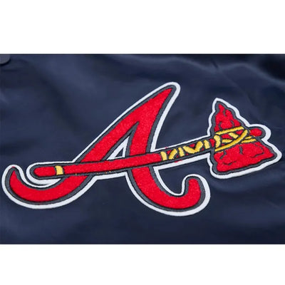 Atlanta Braves Mashup Full-Snap Classic Rib Navy Blue Satin Men's Jacket
