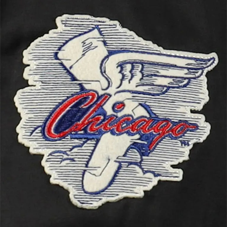 Chicago White Sox 1959 Full-Snap Black Satin Windbreaker Men's Jacket