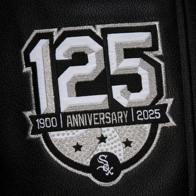 Chicago White Sox Black Out Wool/Leather Full-Snap Varsity Men's Jacket