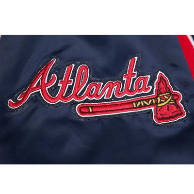 Atlanta Braves Mashup Full-Snap Classic Rib Navy Blue Satin Men's Jacket