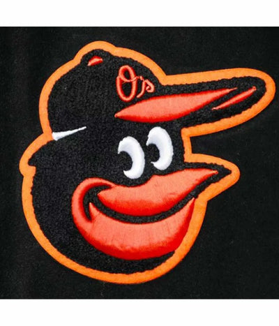 Baltimore Orioles Black Wool and White Leather Sleeves Letterman Varsity Men's Jacket