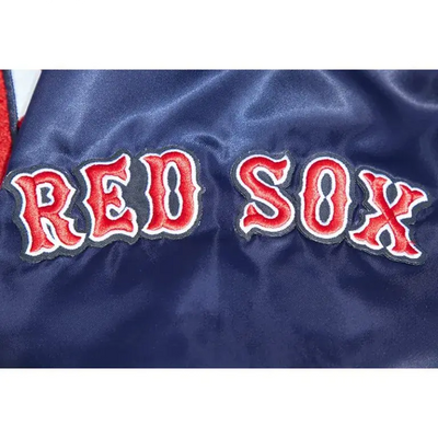 Boston Red Sox Mashup Classic Rib Full-Snap Navy Blue Satin Men's Jacket