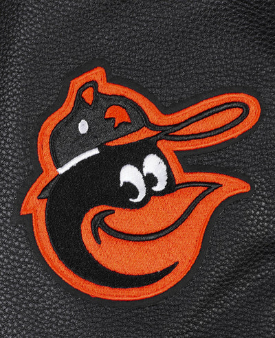 Baltimore Orioles Retro Classic Rib Black Wool & Leather Sleeves Varsity Men's Jacket