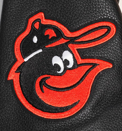 Baltimore Orioles Retro Classic Rib White Wool & Black Leather Sleeves Varsity Men's Jacket