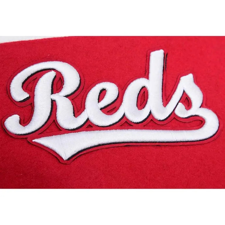 Cincinnati Reds Retro Classic Red & White Varsity Wool & Leather Men's Jacket