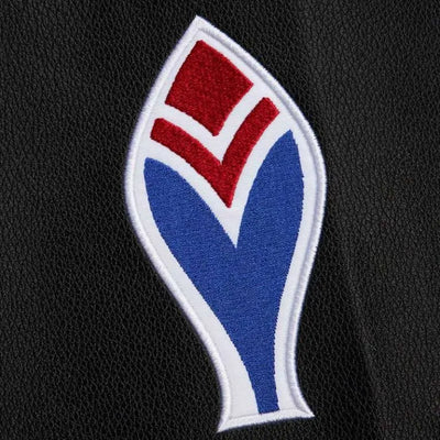 Atlanta Braves Black Out Wool & Leather Sleeves Vintage Logo Full-Snap Varsity Men's Jacket